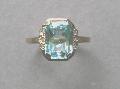 Art Deco Aquamarine And Diamond Ring